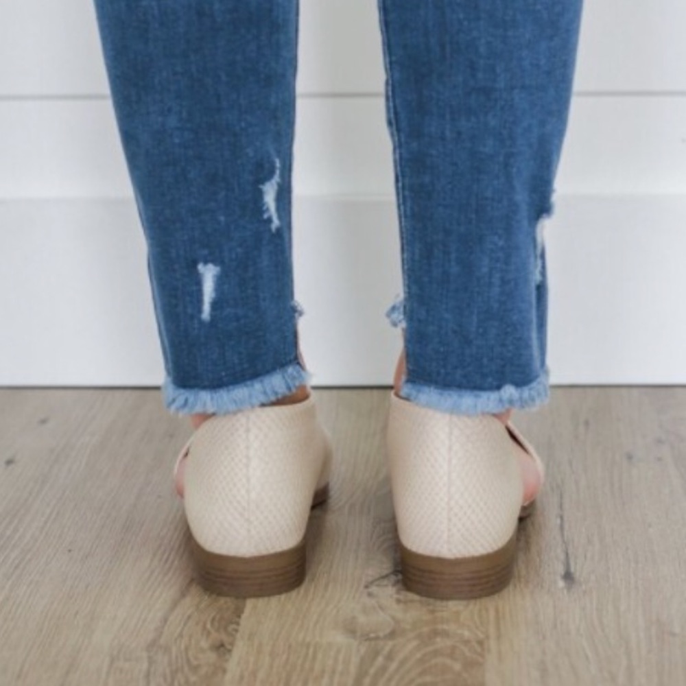 The Swift Beige Snake Open Shank Ballet Flat - Picture 3 of 4